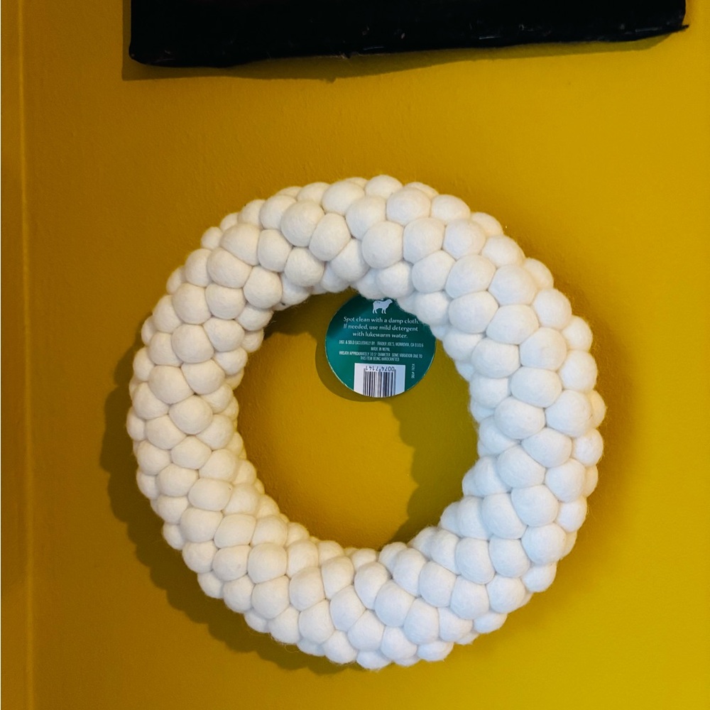 Trader Joe’s cream felted wool wreath
